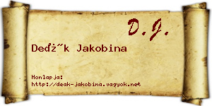 Deák Jakobina névjegykártya